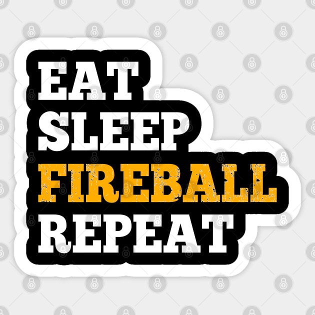 Eat Sleep Fireball Repeat - Design for RPG Gamers Sticker by HopeandHobby